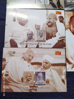 Inde 2019 Mahatma Gandhi et autres, lot de 6 cartes, oblitéré, n° 9407
