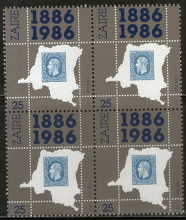 Zaire 1986 Congo Stamp Cent. Stamps on Stamp Sc 1230 1v BLK.4 MNH # 943