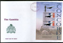 Gambia 2004 The Concorde Aeroplane Transport Sc 2802 M/s on FDC # 9444