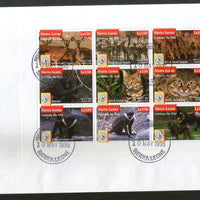 Sierra Leone 1995 Monkey Antelope Deer Cats Animals Wildlife  Sc 1796 Sheetlet on FDC # 9457