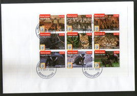 Sierra Leone 1995 Monkey Antelope Deer Cats Animals Wildlife  Sc 1796 Sheetlet on FDC # 9457