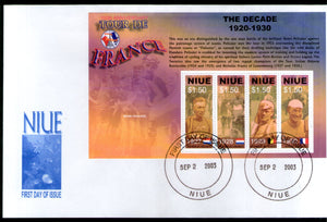 Niue 2003 Tour de France Bicycle Race Cycling Sc 778 Sheetlet FDC # 9459