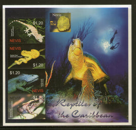 Nevis 2005 Reptiles & Amphibians Turtle Frog Snake Iguana Sc 1418 Sheetlet MNH # 9471