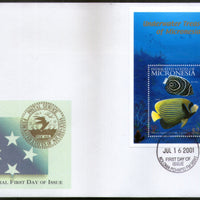 Micronesia 2001 Under Water Fishes Marine Life Animals Sc 447 M/s on FDC # 9486