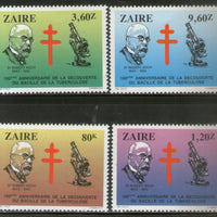 Zaire 1983 Robert Koch TB Bacillus Health Medicine Sc 1111-14 4v MNH # 949