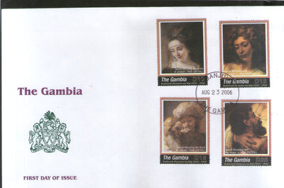 Gambia 2006 Rembrandt Paintings Art Sc 3024-27 FDC # 9508