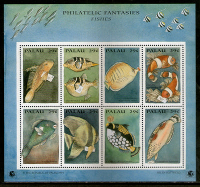 Palau 1994 Fishes marine Life Animal Sc 334 Sheetlet MNH # 9521