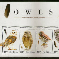 St. Kitts 2015 Caribbean  Owls Birds of Prey Wildlife Fauna Sc 924 Sheetlet MNH # 9543