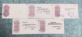 India Fiscal 5 Diff. Hundi upto Rs 10 Inc. Diff Types WMKS & States Issues Used # 9565