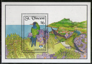 St. Vincent 1992 Humming Birds Wildlife Fauna Sc 1658 M/s MNH # 960