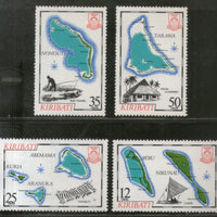 Kiribati 1983 Island Map Geology Ship Fish Sc 422-25 MNH # 961