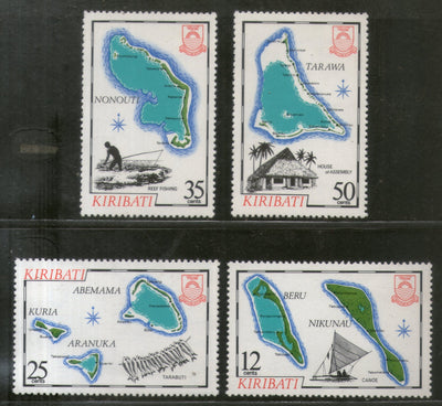 Kiribati 1983 Island Map Geology Ship Fish Sc 422-25 MNH # 961