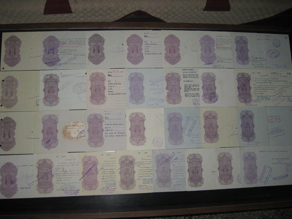 India Fiscal 30 Diff Hundi upto Rs. 10 Including Diff Types WMKS & States Issues all Used # 9622 - Phil India Stamps