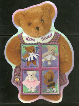 Antigua & Barbuda 2002 Teddy Bear Centenary Girl Power Odd Shaped M/s Sc 2585 MNH # 9674