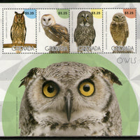 Grenada 2015 Owls Birds of Prey Wildlife Fauna Sheetlet MNH # 9682