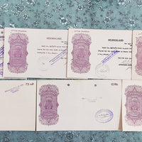 India Fiscal 7 Diff. Hundi upto Rs 10 Inc. Diff Types WMKS & States Issues Used # 9697