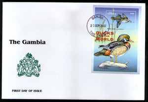 Gambia 2002 Ducks & Geese of World Birds Wildlife Sc 2512 M/s on FDC # 9706