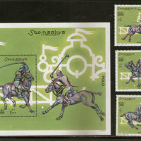 Somalia 2001 Polo Sport Horse 3V + M/s MNH # 9717