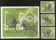 Somalia 2001 Polo Sport Horse 3V + M/s MNH # 9717