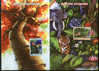 India 2017 Nature India Tiger Elephant Bird Butterfly Deer Animals Max Cards # 9721