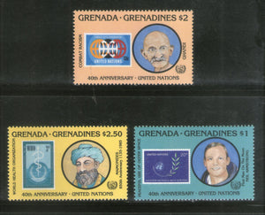 Grenada Grenadines 1985 Mahatma Gandhi India Stamp on Stamps Sc 708-10 MNH # 988