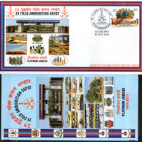 India 2015 Field Ammunition Depot Coat of Arms Military APO Cover # 104 - Phil India Stamps