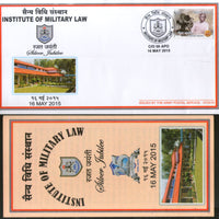 India 2015 Institute of Military Law Coat of Arms Military APO Cover # 180 - Phil India Stamps