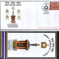 India 2015 Army Service Corps Reunion Years Coat of Arms Military APO Cover # 63 - Phil India Stamps