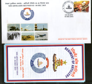 India 2015 Artillery Regiment Reunion Coat of Arms Military APO Cover # 72 - Phil India Stamps