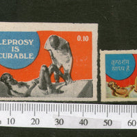 India Mahatma Gandhi Theme 10p Leprosy is Curable Hindi & English Label MINT # B1020-21 - Phil India Stamps