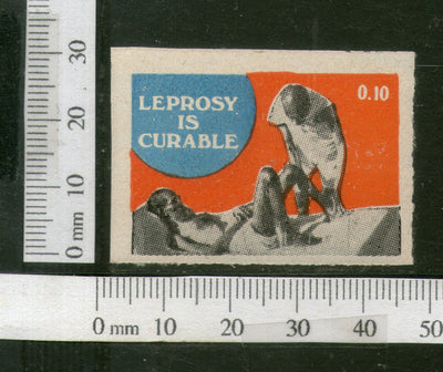 India Mahatma Gandhi Theme 10p Leprosy is Curable English Health Label MINT # B1021 - Phil India Stamps