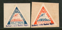 USA 1936 50c+75c Rocket Flight New York 3rd Int´al Philatelic Exhi. Triangular Vignette + Cover RARE