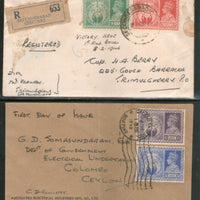India 1946 Victory in WWII KG VI Phila-276-79 4v Commercial Used FDCs Extremely RARE