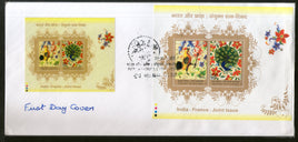 India 2003 India - France Joints Issue Rooster Peacock Bird Phila-2019 M/s on Private FDC Extremely RARE