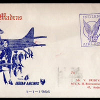 India 1966 Calcutta - Madras Indian Airlines Domestic First Flight Cover # 1371-10