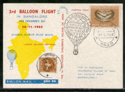India 1965 Germany 3rd Pestalozzi Balloon Flight Banglore Carried Card # 1457E