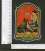 India Dog & Bubbling Boy Two Friends Vintage Trade Textile Label Multi-colour 11 - Phil India Stamps
