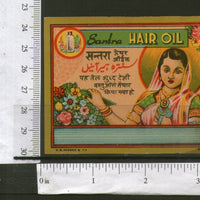 India Women Flower Santra Vintage Trade Hair Oil Label Multi-colour # 556-17 - Phil India Stamps
