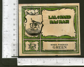 India Elephant Peacock Brand Vintage Trade Label Multi-colour # 556-2 - Phil India Stamps
