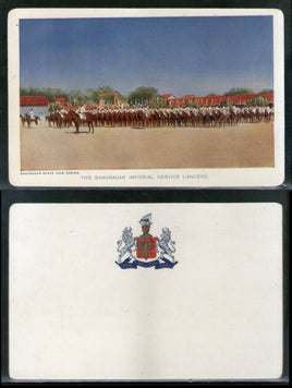 India Bhavnagar State Imperial Service Lancers Military Parade Ground Vintage View Picture Post Card # 20