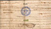 India Fiscal Baroda State Rs. 10 Linen Cloth Stamp Paper Type 10 KM 123 RARE