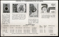 India 1973 INDIPEX Philatelic Exhibition Peacock Elephant Phila-595a Blank Folder