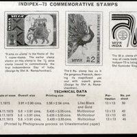 India 1973 INDIPEX Philatelic Exhibition Peacock Elephant Phila-595a Blank Folder