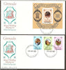 Grenada 1981 Lady Diana Royal Wedding Prince M/s +3v FDC # 7043