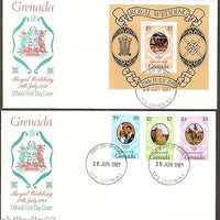 Grenada 1981 Lady Diana Royal Wedding Prince M/s +3v FDC # 7043