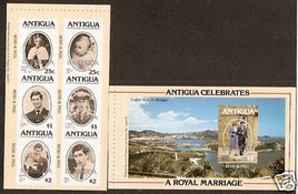 Barbuda 1981 Diana & Charles Royal Wedding Booklet Pane