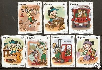 Guyana 1996 Disney Mickey Donald Goofy Hard Hat & Comp. MNH # 2989