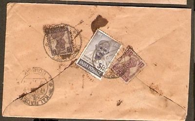 India 1949 3½As Mahatma Gandhi on Madras Regd VP Commercial Cover RARE