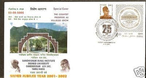 India 2002 Gandhigram Rural University Special Cover # 6179