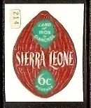 Sierra Leone 1970 6c Odd Shaped Palm Kernel Die Cut Self Adhesive MNH # 1771